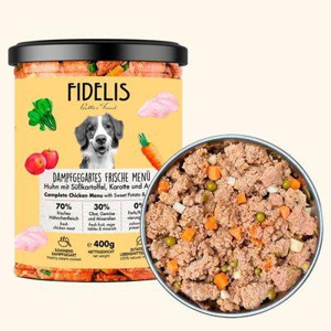Fidelis Huhn mit Süßkartoffel, Karotte und Apfel (im Glas) Produktbild