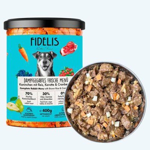 Fidelis Kaninchen mit Reis, Karotte und Cranberries (im Glas) Produktbild