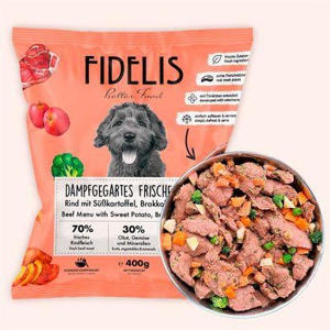 Fidelis Rind mit Süßkartoffel, Brokkoli und Apfel (400g) gefroren Produktbild