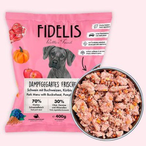 Fidelis Schwein mit Kürbis, Karotte und Blaubeeren (400g) gefroren Produktbild