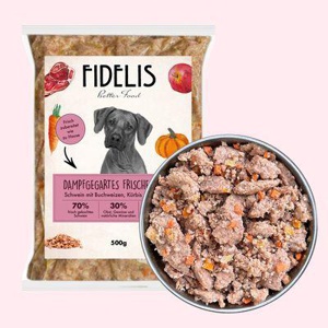 Fidelis Schwein mit Kürbis, Karotte und Blaubeeren (500g) gefroren Produktbild