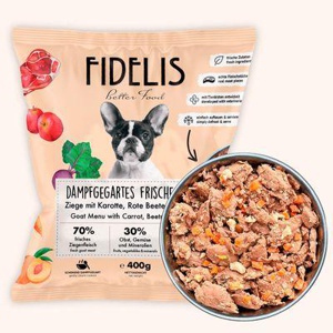 Fidelis Ziege mit Karotte, Rote Beete und Pfirsich (400g) gefroren Produktbild