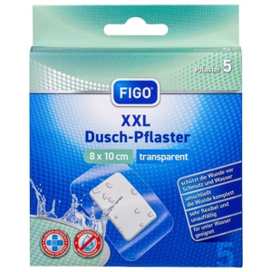 FIGO XXL Dusch-Pflaster transparent 8 x 10 cm 5 St 5 St Pflaster Produktbild