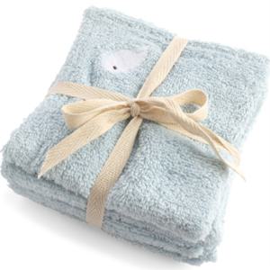 FILIBABBA Tvättlappar Broderad val 27x27cm GOTS 4-pack produkt bild