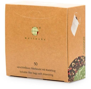 Filterbeutel mit Kordelzug für Tee / Gewürze / Duft, 50 St Filterbeutel Produktbild
