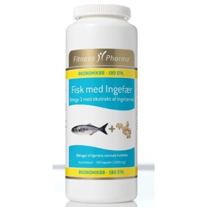 Fitness Pharma Omega 3 Fisk m. Ingefær - 180 kaps. produktbillede
