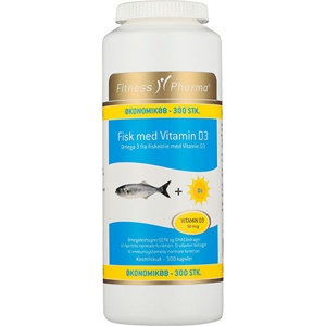 Fisk med Vitamin D3 Fitness Pharma - 300 kapsler produktbillede