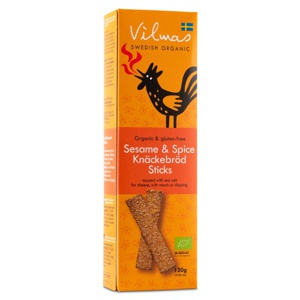Fjällbergets Bageri Vilmas Knækbrødsstave Chili & Sesam 120 g produktbillede