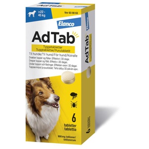 AdTab Tyggetabletter til hunde >22-45 kg 900 mg - 6 stk produktbillede