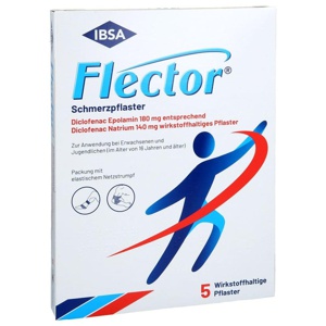 FLECTOR Schmerzpflaster+elastischer Netzstrumpf Produktbild