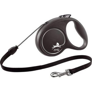 Black Design automatiskt hundkoppel svart/silver M 5m rep produkt bild