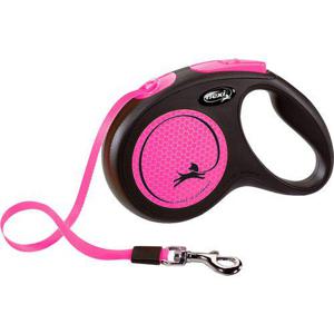 Flexi New Neon Medium 5 m band (Rosa) produkt bild
