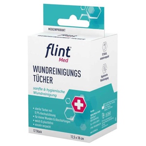 Flint med Wundreinigungstücher steril 12,5x18 cm, 12 St Tücher Produktbild