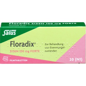 FLORADIX Eisen 100 mg forte Filmtabletten Produktbild