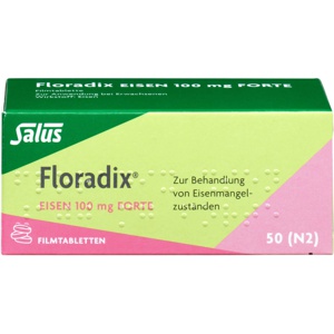 FLORADIX Eisen 100 mg forte Filmtabletten Produktbild