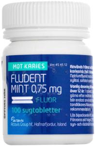 Fludent Mint, sugtablett 0,75 mg, 100 st produkt bild