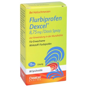 FLURBIPROFEN Dexcel 8,75 mg/Dos.Spray Mundhöhle Produktbild