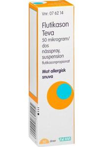 Flutikason Teva, nässpray, suspension 50 mikrogram/dos 60 dos(er) produkt bild