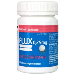 Flux 0,25mg sugetabletter bringebær 200 stk produktbilde