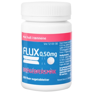 Flux 0,50 mg Sugetabletter Bringebær 200 stk produktbilde