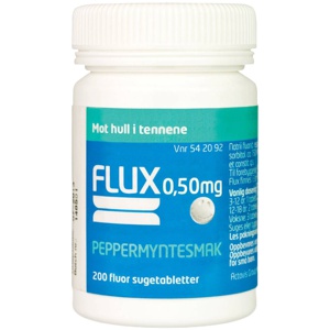 Flux 0,5mg sugetabletter peppermynte 200 stk produktbilde