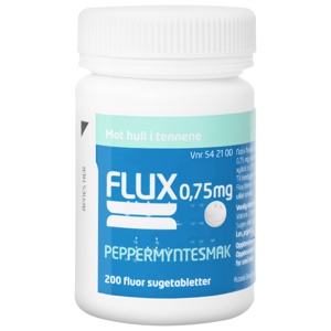 Flux 0,75mg sugetabletter peppermynte 200 stk produktbilde