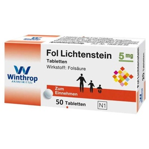 Fol Lichtenstein 5 mg Tabletten, 50 St Tabletten Produktbild