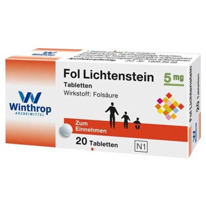Fol Lichtenstein 5 mg Tabletten, 20 St Tabletten Produktbild