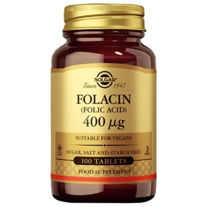 Folacin (Folsäure) 400 mcg 100 Tabletten Solgar Produktbild