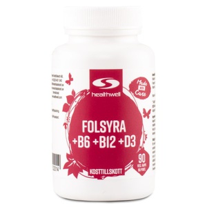 Folinsyre+B6+B12+D3 90 kapsler produktbillede
