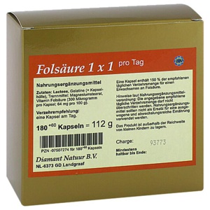 FOLSÄURE 1X1 pro Tag Kapseln Produktbild