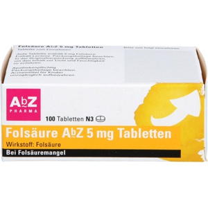 FOLSÄURE AbZ 5 mg Tabletten Produktbild