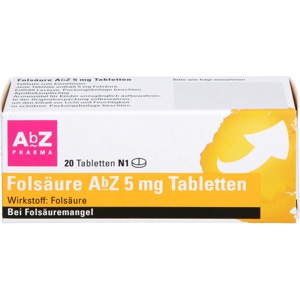 FOLSÄURE ABZ 5 mg 20 St Tabletten Produktbild