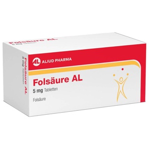 Folsäure AL 5 mg Tabletten bei Folsäuremangel Produktbild