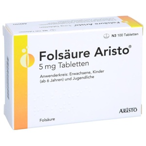 FOLSÄURE ARISTO 5 mg Tabletten Produktbild
