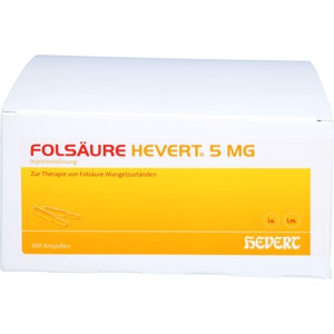 FOLSÄURE Hevert 5 mg Inj.-Lösung Ampullen Produktbild