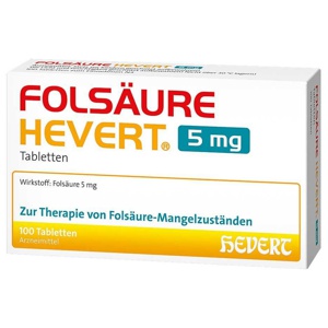 FOLSÄURE HEVERT 5 mg 100 St Tabletten Produktbild