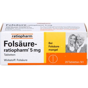 FOLSÄURE-RATIOPHARM 5 mg Tabletten Produktbild