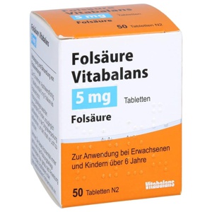 FOLSÄURE VITABALANS 5 mg Tabletten Produktbild
