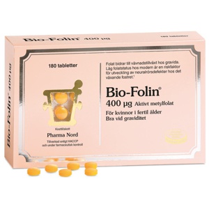Folsyra - Bio-Folin 180 tabletter - Pharma Nord produkt bild