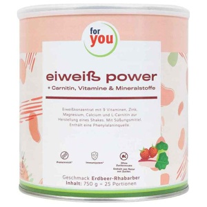 FOR YOU eiweiß power Erdbeere Pulver Produktbild