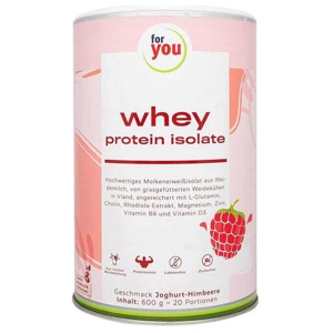 for you whey protein isolate Joghurt-Himbeere 600 g Pulver Produktbild