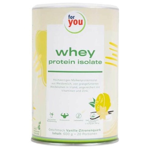 FOR YOU whey protein isolate Vanille-Zitronenquark Produktbild