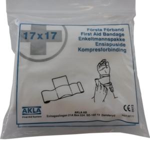 Första förband Akla - 17x17cm kompr+el.binda 8cmx3m produkt bild