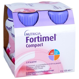 Fortimel Compact 2.4 Trinknahrung Erdbeere 4X125 ml Flüssigkeit Produktbild