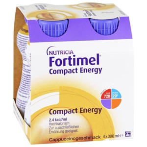 Fortimel Compact Energy Trinknahrung Cappuccino 4X300 ml Flüssigkeit Produktbild