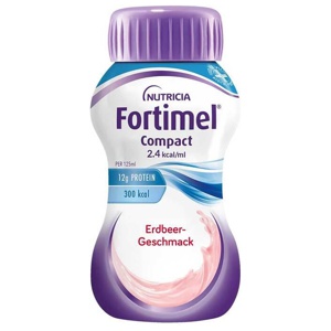 Fortimel Compact Erdbeergeschmack, 8X4X125 ml Flüssigkeit Produktbild