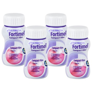 Fortimel Compact Fibre 2.4 Trinknahrung Erdbeere 4X125 ml Flüssigkeit Produktbild