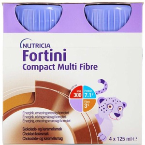 Nutricia Fortini Compact Multi Fibre Choko-Karamel 4 x 125 ml produktbillede