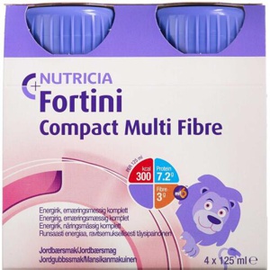 Fortini Compact Multi Fibre jordbær 4x125 ml produktbillede